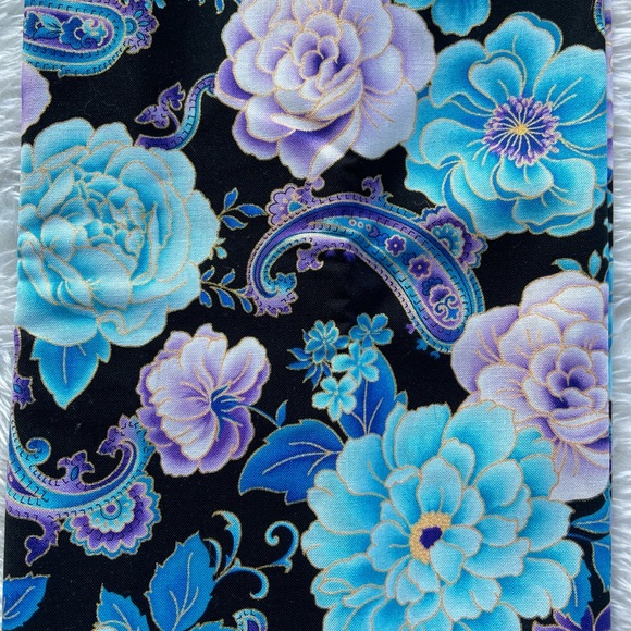 Vibrant Floral & Aqua Blue Fabric Bundle – ½ Yard Each – Bright & Bold - Picture 2 of 3